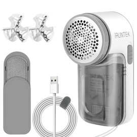 iRUNTEK Wired Fabric Lint Remover, Plug-in Lint Shaver and Brush 2 in 1,Sweater Defuzzer for Removing Fuzz, Lint Balls, Pills, Bobbles from Clothes, Furniture, Carpet & Couch