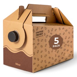 Fit Meal Prep 5 Pack 96 oz Disposable Coffee Dispensers with Handle, Insulated Coffee to Go Storage Containers, Cold Hot Drink Dispenser Bulk for Party, Catering, Office, Take Out