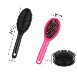 2 Pieces Loop Wig Brush Professional Hair Extension Brush Detangler Brush for Remy Human and Synthetic Hair Wig Brushes for Synthetic Hair(Red+Black)