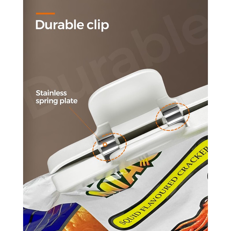Chip Clips, 4 Pack Food Clips, Covered with Silicone,Upgrade Wide