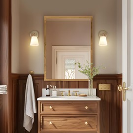 KSANA Gold Wall Sconce, Modern Sconce Wall Lighting with White Fabric Shade 1-Light Wall Light Fixtures for Living Room, Bedroom, Hallway, Entryway