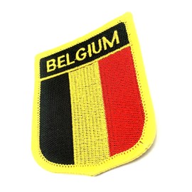 Belgium Belgian Flag Iron On Embroidered Fabric Sew On Patch Pack of 1