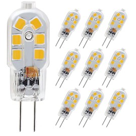 SumVibe G4 LED Bulb, 20W Halogen Bulb Replacement, 2 Watt G4 Bulbs Bi-Pin Base, AC/DC 12 Volt Warm White 3000K, Non-Dimmable, 10-Pack