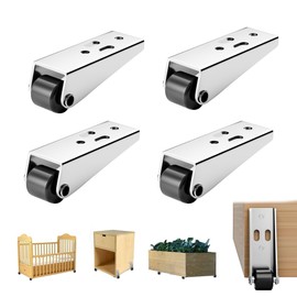Ball Castors for Furniture, Pack of 4 Furniture Castors, Small Fixed Castors, Universal Quiet Castors for Furniture with Screws for Floor Drawers, Tool Boxes, Furniture, Table, Cabinet, Kitchen Utensils