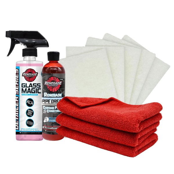 Renegade Products Chrome Maintenece Bundle – Includes Glass Cleaner, Chrome