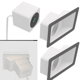 Teccle Portable Electronic Device Mount for Wyze Cam OG, 20 Degrees Tilt, W-ogwm Model, Rectangular, 1 Piece, Not Water Resistant, ABS Material, Wyze Cam Mount, Monitoring on Glass Surfaces