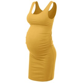 Peauty Maternity Dress Maternity Dresses Baby Shower Dress Maternity Dress for Baby Shower Maternity Tank Dress (Ginger L)