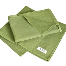 Trampalan Gauze Towel, Bath Towel, Set of 2, Color Gauze Towel, Senshu Towel, Quick Drying, Water Absorbent, Thin, 100% Cotton (Olive Green)