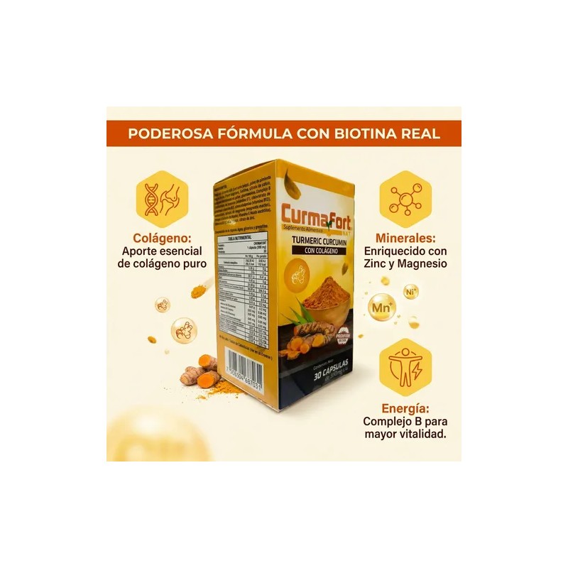 Curcuma Curmafort 30 Cápsulas De 500mg