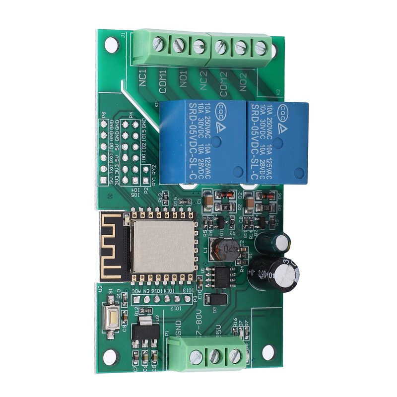 Wi Fi Relay Module DualChannel PCB DC 880V for ESP8266