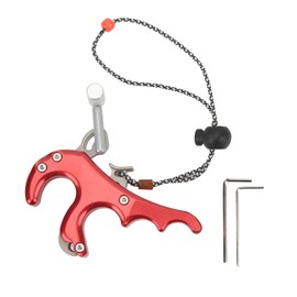 4 Finger Archery Release Aid Grip Aluminum Alloy Compound Bow Thumb Trigger for Outdoor Shooting Red