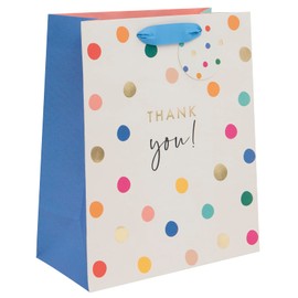 Glick Luxury Multi-Coloured Large 'Thank You' Gift Bag: Perfectly Sized for Generous Gifts, Expressing your Thanks to the Recipient. The Thank You Gift Bag Measures 260mm x 315mm x 135mm Deep