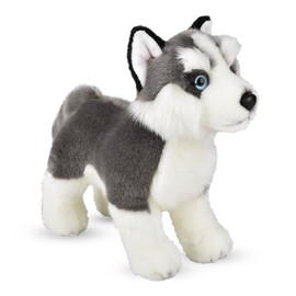 Forest & Twelfth 12” Standing Husky Plush Dog Stuffed Animals Realistic Stuffed Animal Pet Replicas for Kids and Pet Lovers - Perfect Pet Substitute and Educational Tool