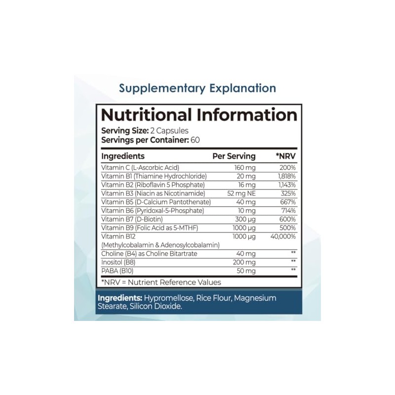 Methylated Advanced Multivitamin | High‑Absorption Active B‑Vitamins, 5‑MTHF Folate B9,