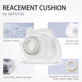 2 Packs Reliable Silicone Cushion for AirFit F40 Full Face Replacement Cushion (Small Wide)