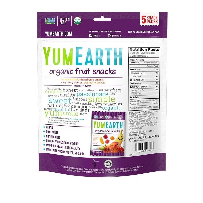 YumEarth Organic Fruit Snacks, 5 Snack Packs