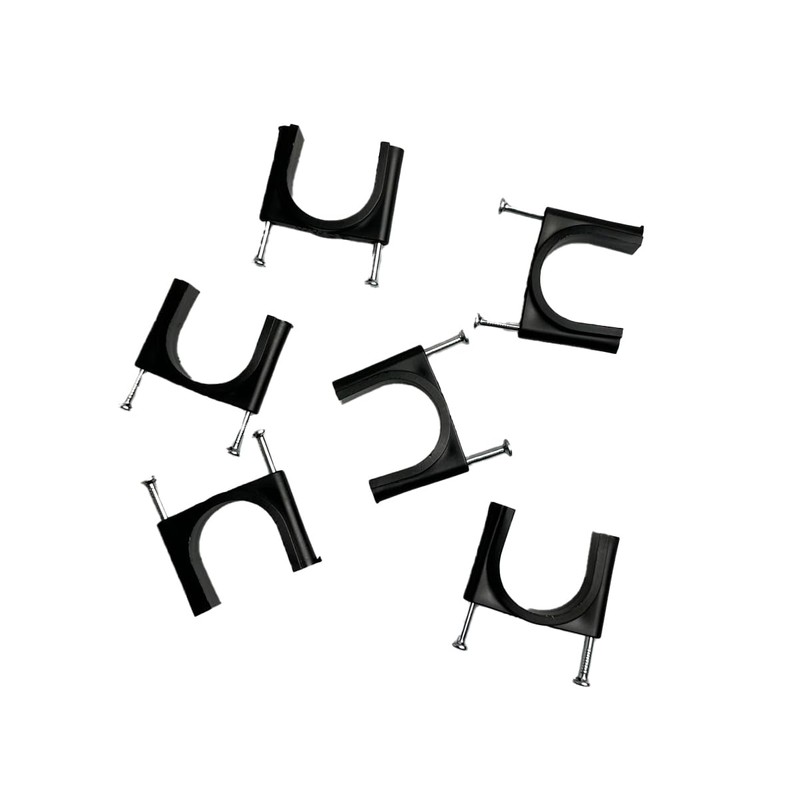 TR Cable® Pack of 50 Round Black Cable Clips with