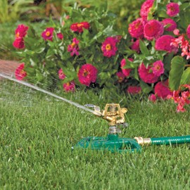 Melnor 65163AMZ Metal Pulsating Sprinkler Bundle, Green