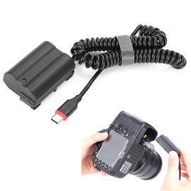 EN-EL15 Dummy Battery AC Power Adapter Kit Continuous Power Supply by Type-C PD/QC Power for Nikon Z5 Z6 Z7 Z8 D610 D750 D800 D810 D850 D7500 D7200 D7100 (EN-EL15 Type-C Adapter)
