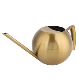 Pote de riego por aspersión, regadera de Acero Inoxidable de 1000 ml Boca Larga Flores de jardín Plantas Recipiente de Agua Pote de Agua portátil, (Oro o Bronce Opcional)(Bronce)