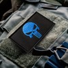 Bluyellow 2Pcs Blue Skull Patch Set, Embroidered Morale Tactical Patches,