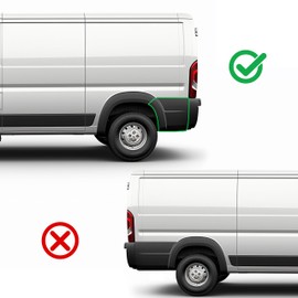 KUAFU Rear Quarter Panel Trim Molding Compatible with 2019-2022 Dodge Ram Promaster 1500 2500 3500 Standard Model(Not Extended Model), for Short Body, Side Panel Molding Trim Cover (Driver Side)