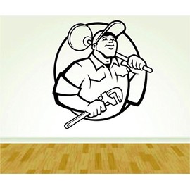 Plumber Tools Wrench Plumbing Business Logo Vinyl Wall Decal Sticker Car Window Truck Decals Stickers Plumbing02OCC4 26x28.jpg