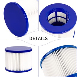 Benfosh Pack of 6 Filter Cartridges for Inflatable Spa, Filter Cartridge Whirlpool for Spa Accessories, Clever Spa Filter 75 x 100 mm Compatible with Gymax Spa for Most Whirlpool Filters