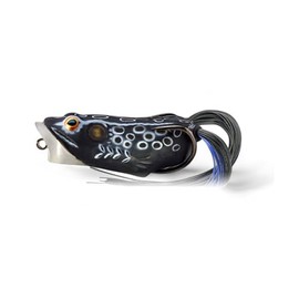 Frog Popper Hollow Body Topwater Lure 1/2Oz Black Black Fishing Lures Bass Jigging Bait Jig Lure Weedless Soft Plastic Swimbait Accessories Freshwater