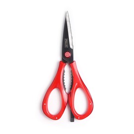 SiTRA 5-in-1 Clear Handle Multifunctional Kitchen Scissors (Red)