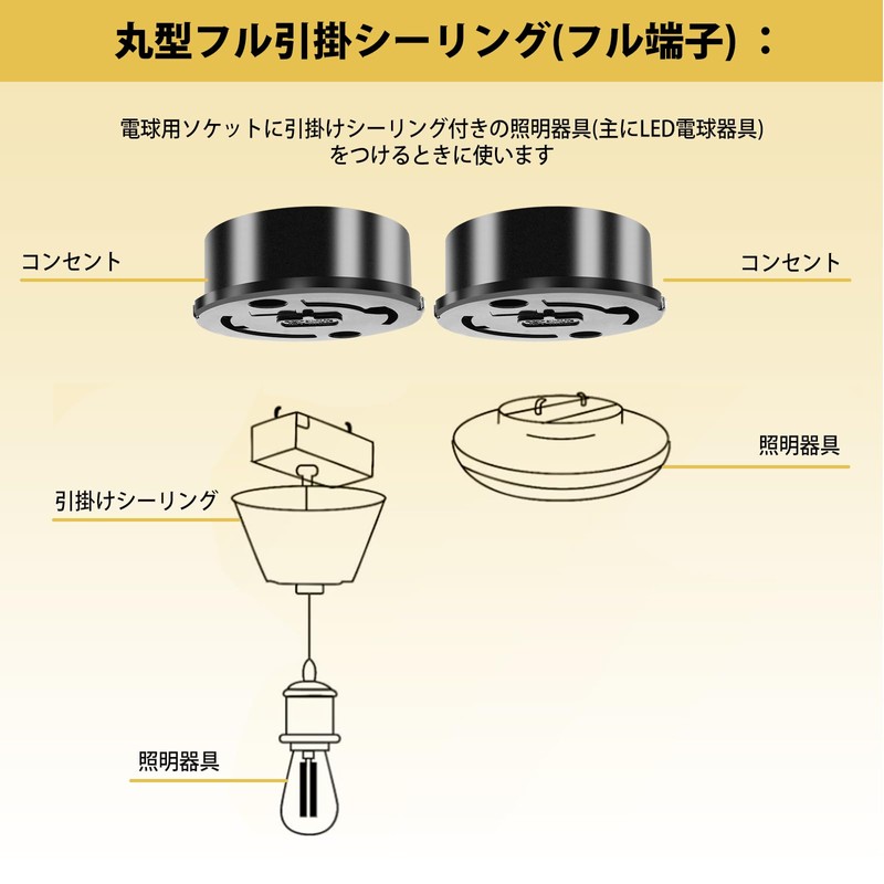 Pispoer Round Full Hook Ceiling Camel Full Terminal Lighting Fixture