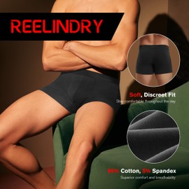 REELINDRY Washable Men’s Incontinence Boxer Briefs 2.3 oz Absorbency Leak Proof Underwear Prostate Bladder Leakage 3 Pack (1 Black-2 Light Gray, L)