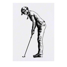 'Golf Lady' Temporary Tattoo - Water Resistant, Skin-Safe, Non-Toxic Transfer (TO00070877)