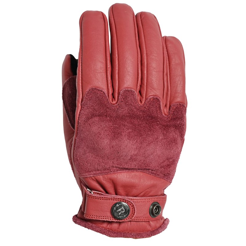 RIDEZ RLG2202-RED-M Motorcycle Genuine Leather Gloves, Short, Smartphone Compatible, Men's