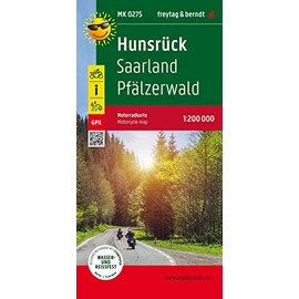 Hunsruck - Saarland - Pfalzerwald, MotorCycle map 1:200 000: Saarland - Pfälzerwald, Toureninfos, GPX Tracks, wasserfest und reißfest