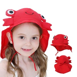 YASHUBAO Verano Gorro De Sol Protector Solar Playa Sombrero Animales De Sol para Niño Plegable Unisex (Cangrejo)