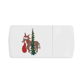 'Donkey Bringing Gifts for Under The Tree ' Pill Box with Tablet Splitter (PI00031619)