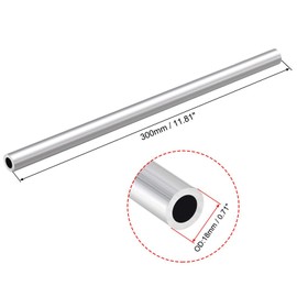 TA-VIGOR 1Pc 6063 Aluminum Round Tube, 18mm OD 12mm ID 300mm Length Metal Seamless Straight Tubing Aluminum Pipe for Home Furnishing, Machinery, DIY Handicraft