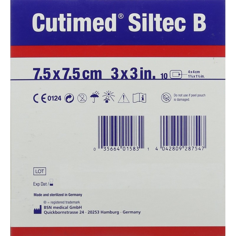 Cutimed 7.5 cm Siltec B Dressings