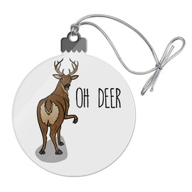 GRAPHICS & MORE Oh Deer Butt Dear Funny Acrylic Christmas Tree Holiday Ornament