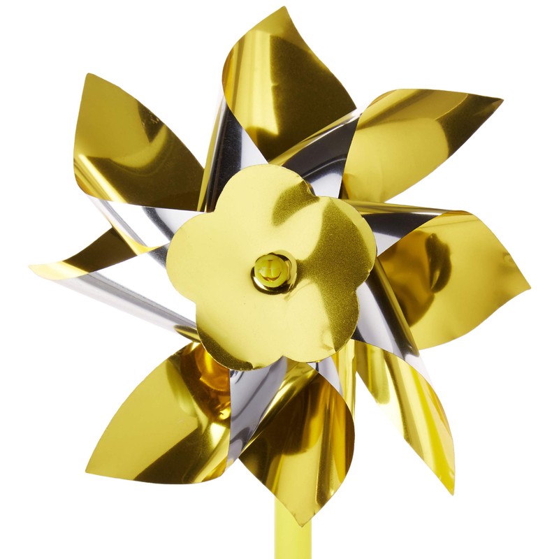 Bulk Pack 50 Gold and Silver Two-Tone Pinwheels - 12"