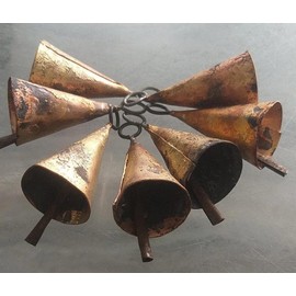 Rustic Iron Metal Vintage Cone Bells, Bells for Wind Chimes, Small Bells for Crafts, Mini Cow Bells Set of 100 Pieces 2" Inch Height