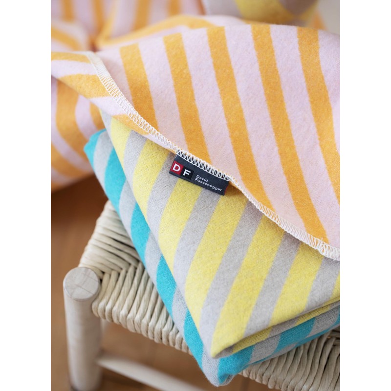 David Fussenegger Juwel Baby Blanket Diagonal Stripes Verde Mare 90