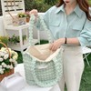 Petit-Germe Popcorn Bag, Tote Bag, Waffle Bag, 05.pale green