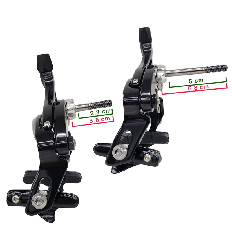 Tektro R539 Caliper Brake Set 47-59mm With QR Nutted Mount,