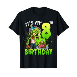 It's My 8th Birthday Zombie Lover 8 Year Old Boys Girls T-Shirt