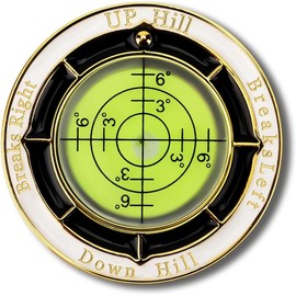 UP Hill Golf Ball Marker Round Mark with Level Function Green Metal Ball Position Marker for Golf Equipment 1.37 x 1.38 x 0.27 inches:_Red