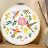 Bird Embroidery Kit for Adults Beginners, Funny flower hummingbird Cross