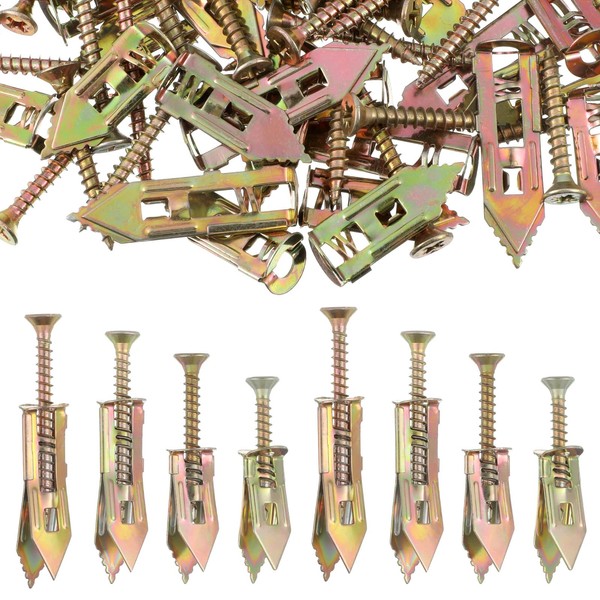 80 PCS Self-Drilling Anchors, Self Drilling Drywall Anchors with Screws