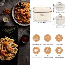 Thermal Container, Stainless Steel Warming Container, BPA-Free Food Container, Equipped with a Locking Lid, Warming Container, Food Container, for Soups, Foods, Cereals (4 Box)